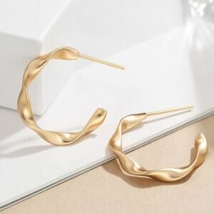 Gold Tone Twist Post Earrings